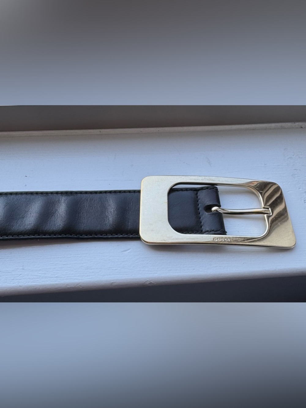 Gucci Gold Buckle Leather Belt Black - Picture 10 of 12